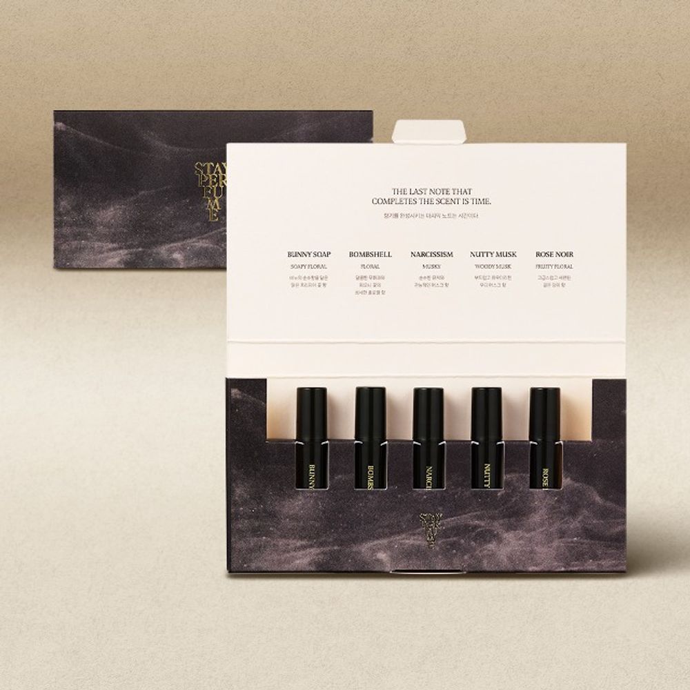 [MUMCHIT] StayPerfume Eau de Perfume Discovery Set 1.8ml x 5 – 5 Signature Scents for Timeless, Layerable Fragrance That Evolves with You _ Made in KOREA